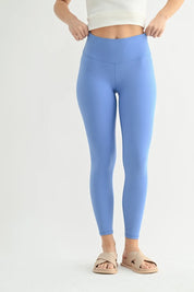 MONO B Manhattan Ultra Form Fit High Waist Leggings - BLUE FOG on Simply Obsessed