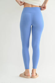 MONO B Manhattan Ultra Form Fit High Waist Leggings - BLUE FOG on Simply Obsessed