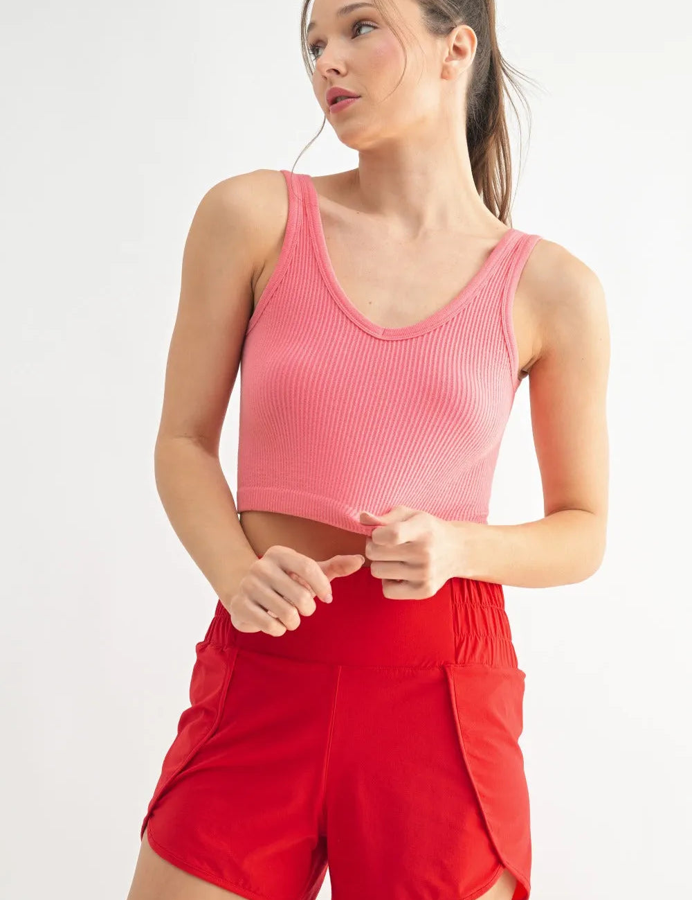 MONO B Ribbed Seamless Cropped Tank Top (Reg. & Plus) on Simply Obsessed