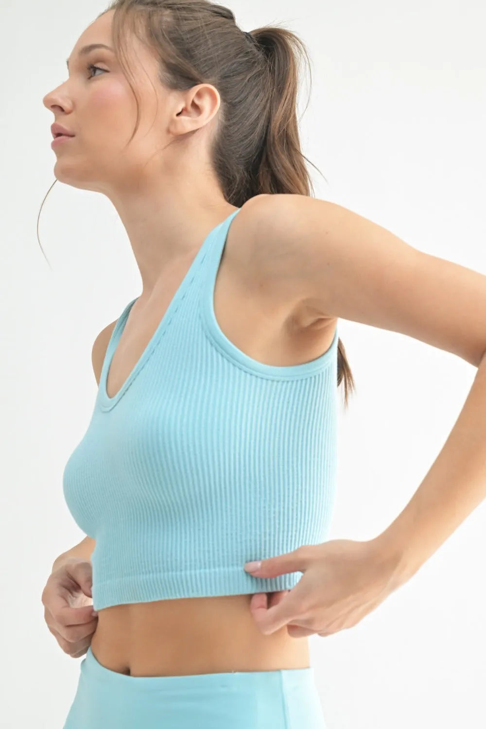 MONO B Ribbed Seamless Cropped Tank Top (Reg. & Plus) on Simply Obsessed