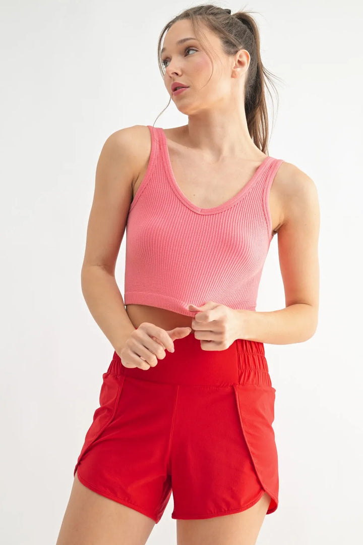 MONO B Ribbed Seamless Cropped Tank Top (Reg. & Plus) on Simply Obsessed