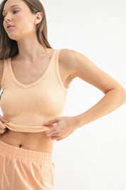 MONO B Ribbed Seamless Cropped Tank Top (Reg. & Plus) on Simply Obsessed