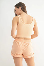 MONO B Ribbed Seamless Cropped Tank Top (Reg. & Plus) on Simply Obsessed