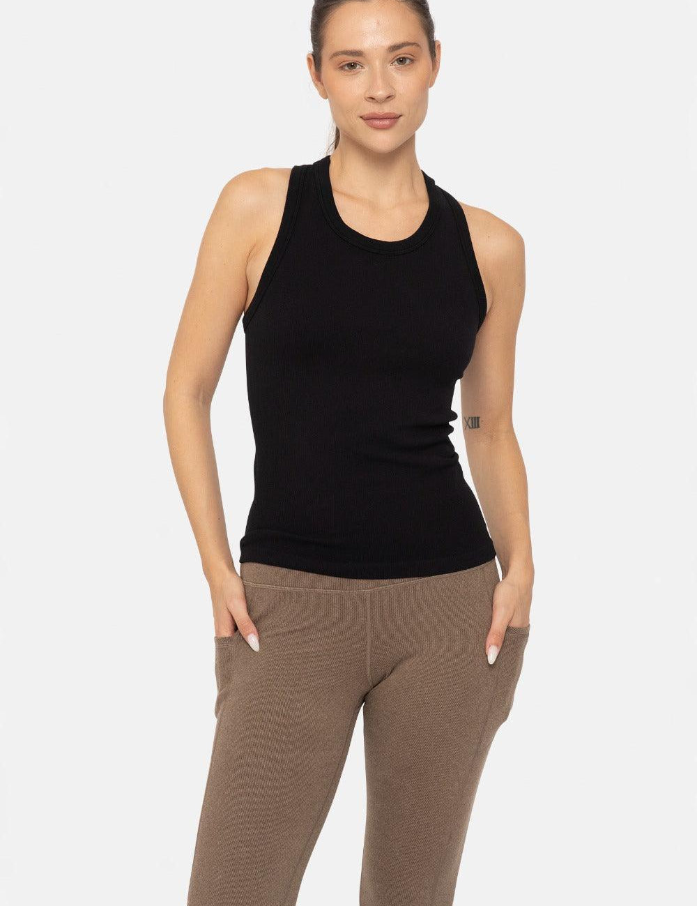 MONO B Seamless Ribbed Racerback Tank on Simply Obsessed