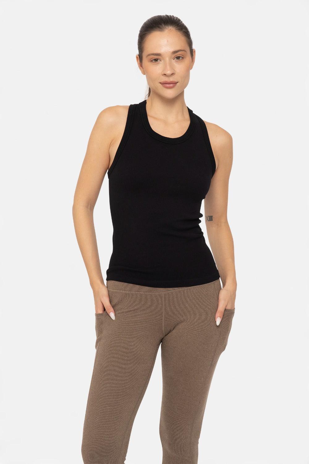 MONO B Seamless Ribbed Racerback Tank on Simply Obsessed