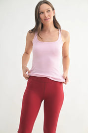 MONO B Square Neck Micro-Ribbed Tank Top on Simply Obsessed