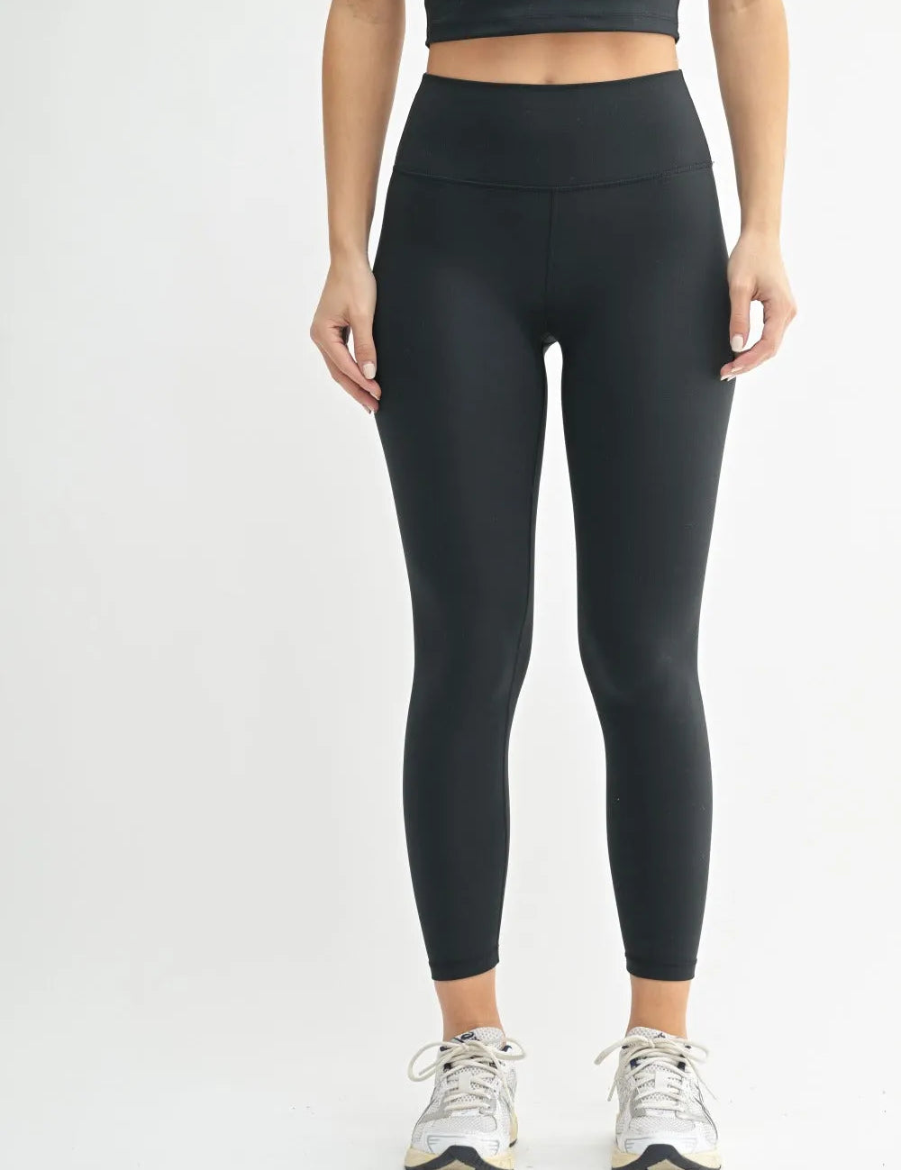 MONO B Venice Cloud High Waisted Leggings - BLACK on Simply Obsessed