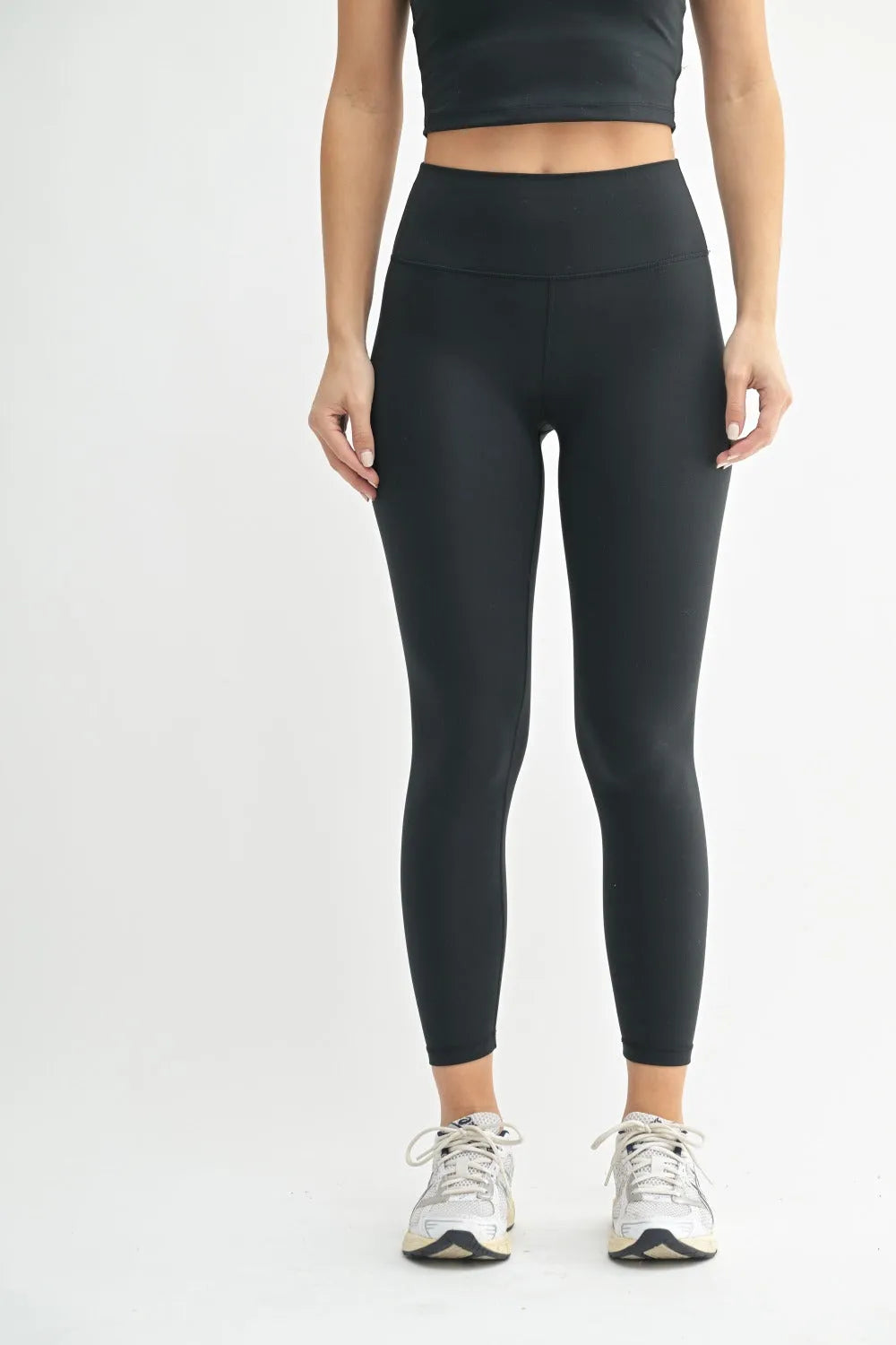 MONO B Venice Cloud High Waisted Leggings - BLACK on Simply Obsessed
