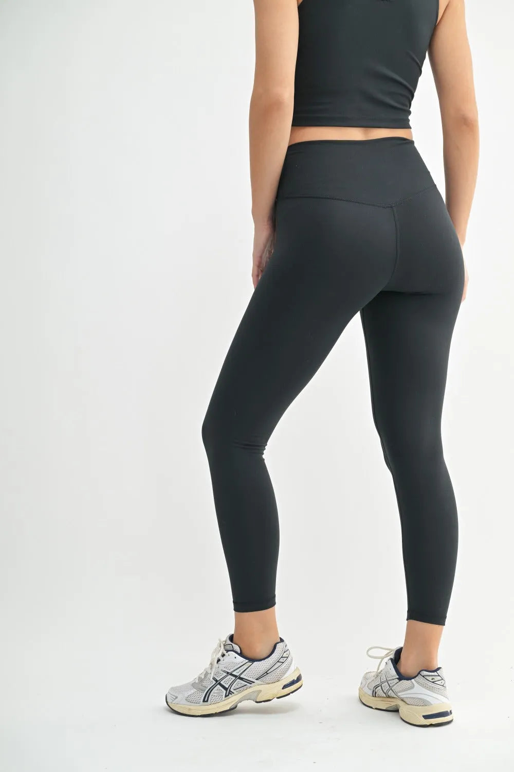 MONO B Venice Cloud High Waisted Leggings - BLACK on Simply Obsessed