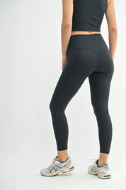 MONO B Venice Cloud High Waisted Leggings - BLACK on Simply Obsessed