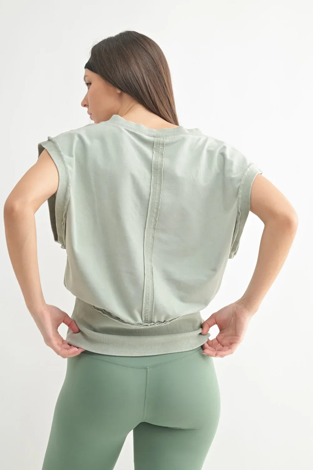 MONO B Vintage Stone V-Neck Vest on Simply Obsessed