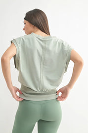 MONO B Vintage Stone V-Neck Vest on Simply Obsessed