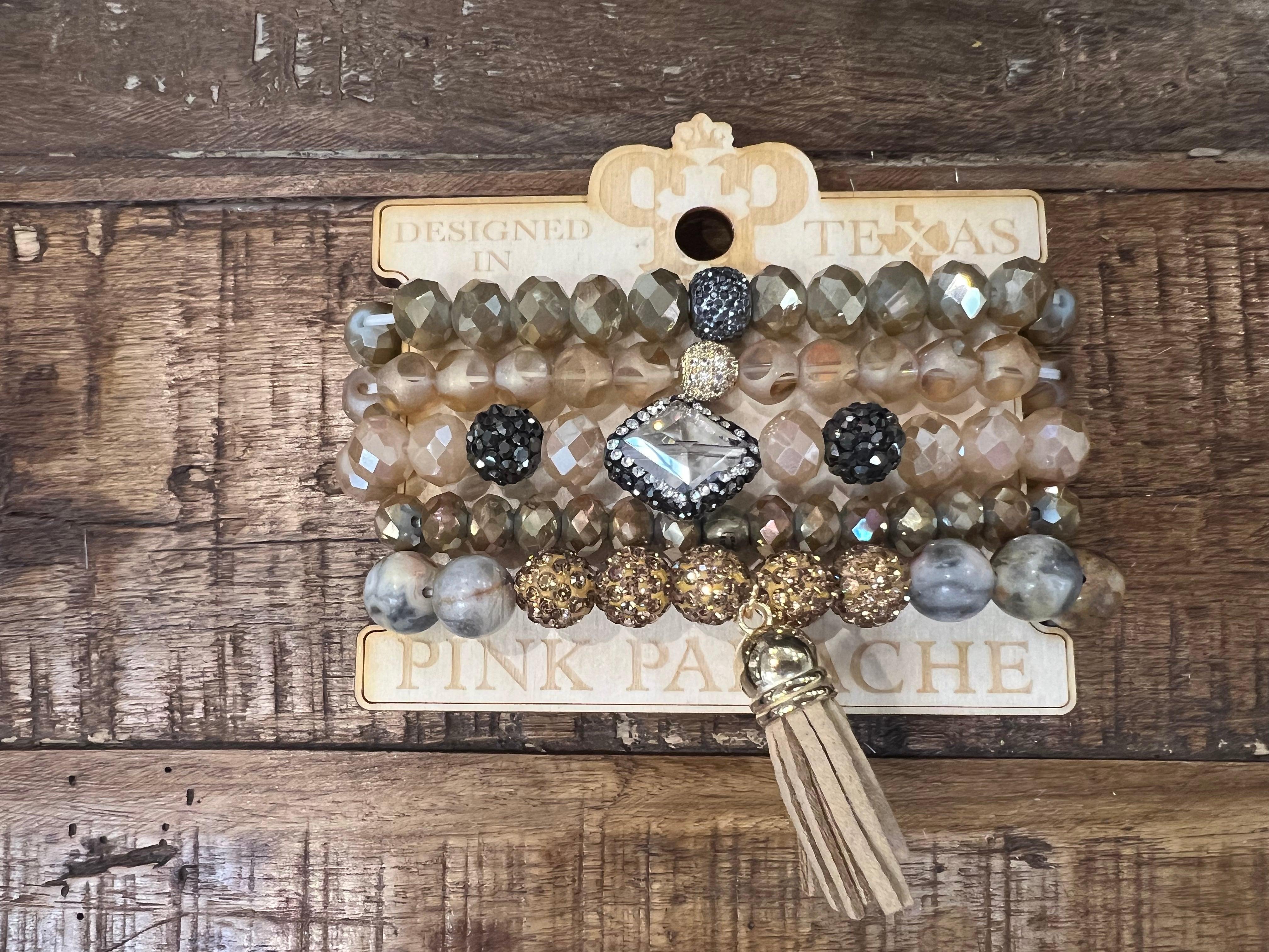 Neutral Chunky Beaded Stack on Simply Obsessed