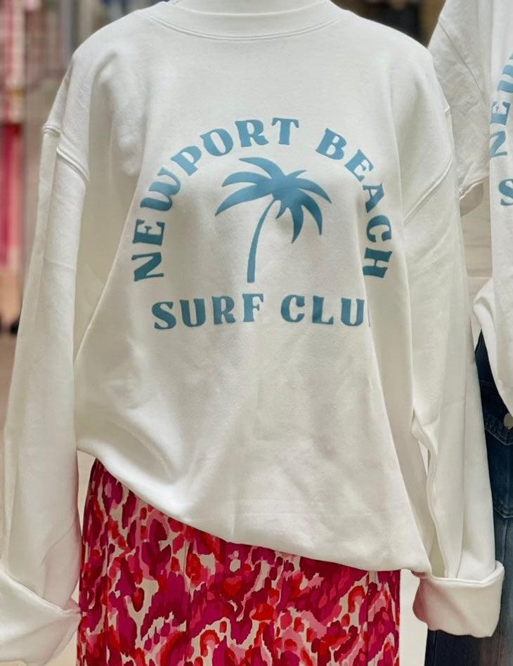 Newport Beach Surf Club Sweatshirt on Simply Obsessed