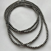 NIZHONI Cassidy Collection Handmade Sterling Silver 5mm Beaded Necklace 60” on Simply Obsessed
