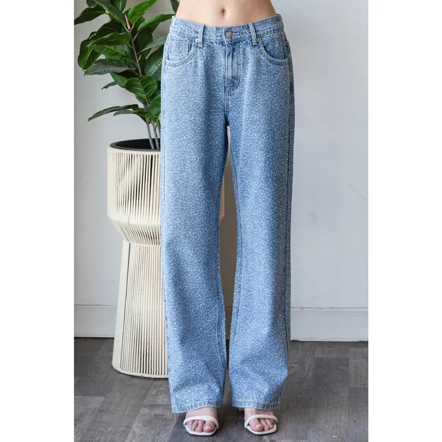 OLI + HALI Washed All Over Shine Jeans - BLUE on Simply Obsessed