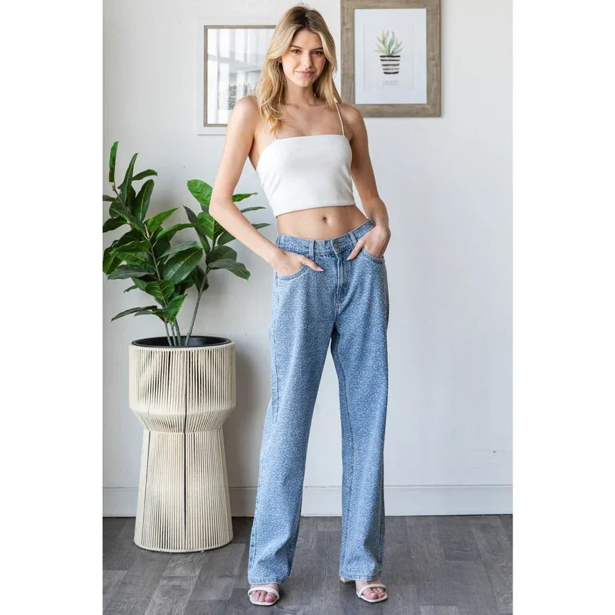 OLI + HALI Washed All Over Shine Jeans - BLUE on Simply Obsessed