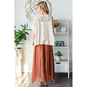 OLI + HALI Washed Distressed Layered Tee - CREAM on Simply Obsessed