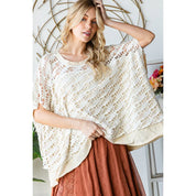 OLI + HALI Washed Distressed Layered Tee - CREAM on Simply Obsessed