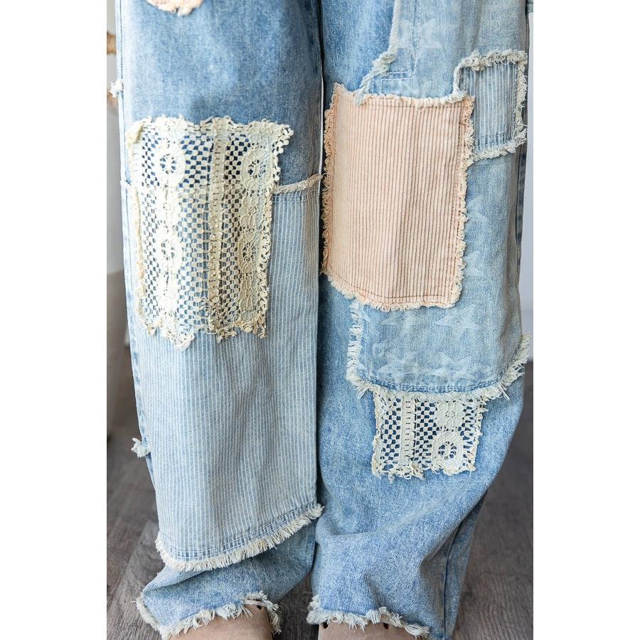 OLI + HALI Washed Multi Patch Denim on Simply Obsessed