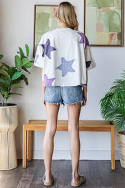 OLI + HALI Washed Star Patch Oversized Tee on Simply Obsessed