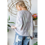 OLI + HALI Washed Star Patch Top - BLUE on Simply Obsessed