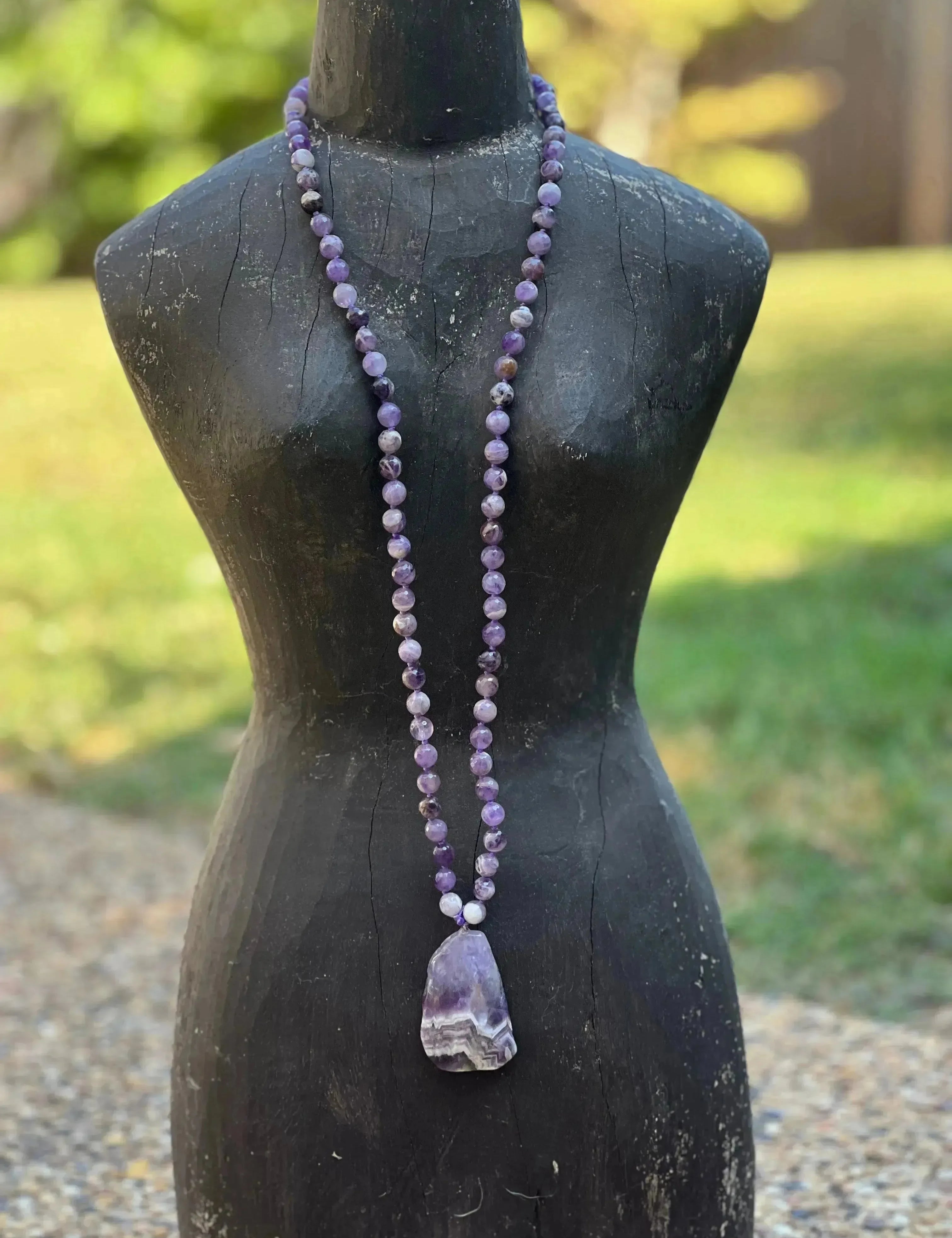 One of a Kind Amethyst Lace Bead & Stone Necklace on Simply Obsessed
