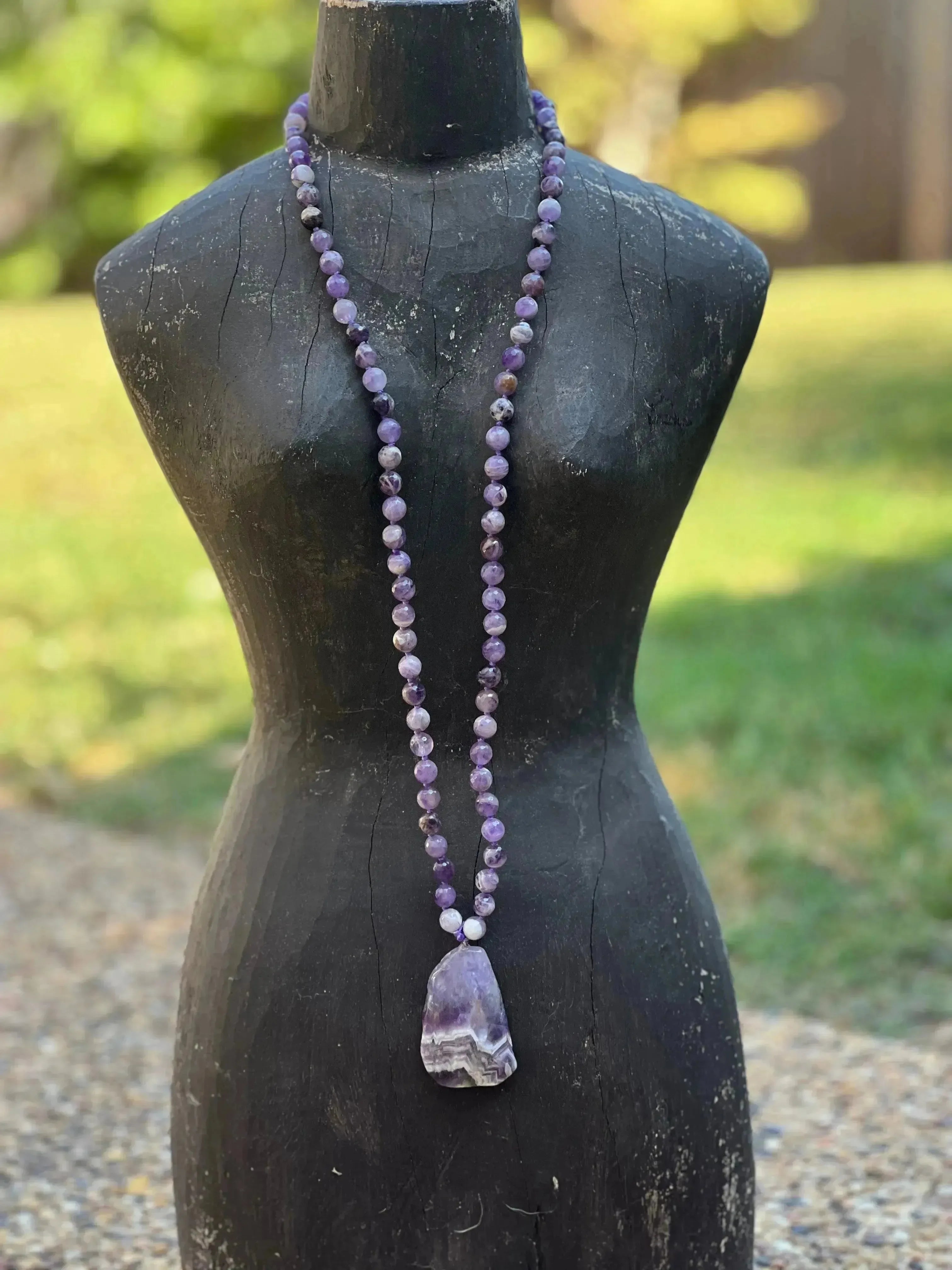 One of a Kind Amethyst Lace Bead & Stone Necklace on Simply Obsessed