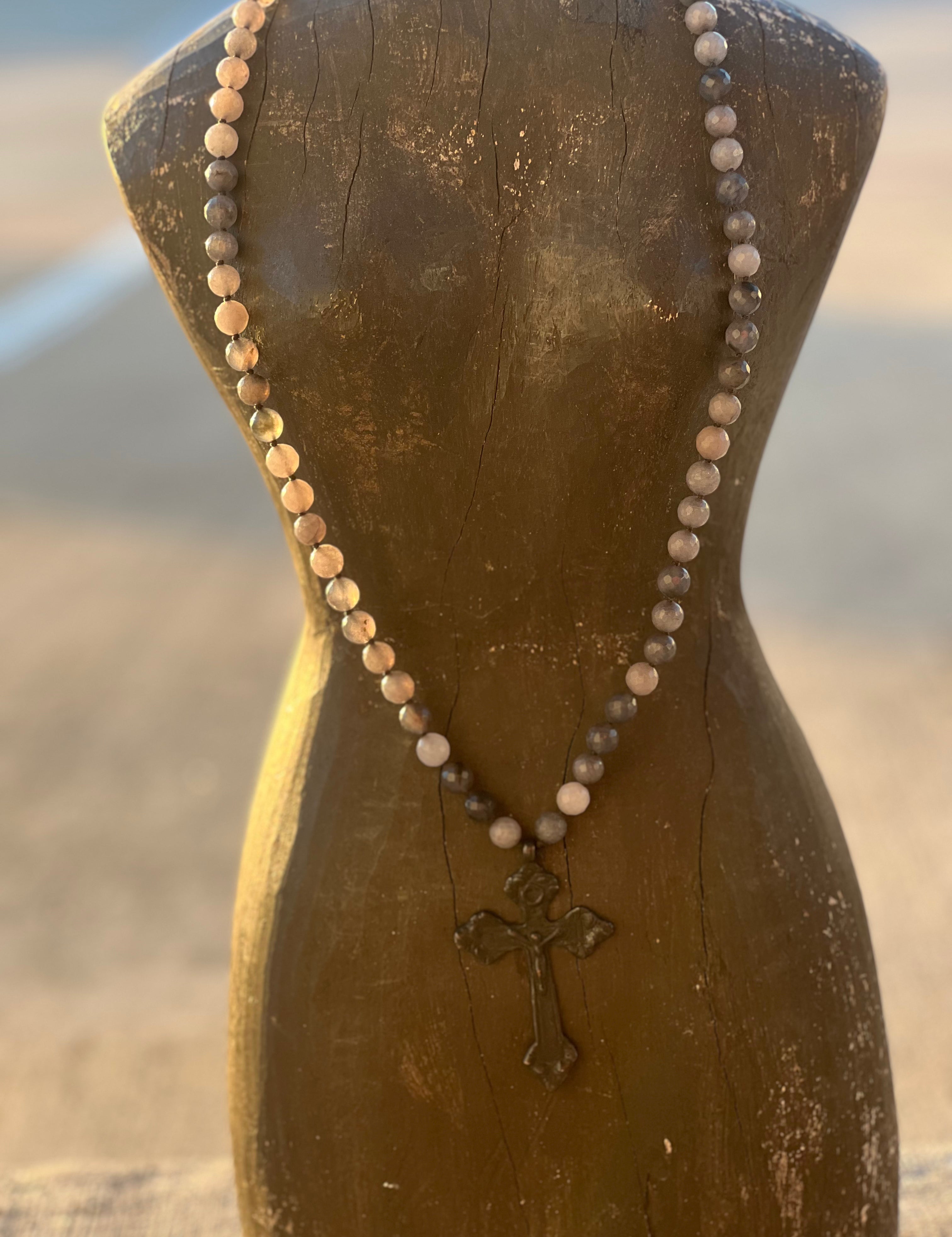 One of a Kind Black Quartz Ethiopian Cross Necklace on Simply Obsessed