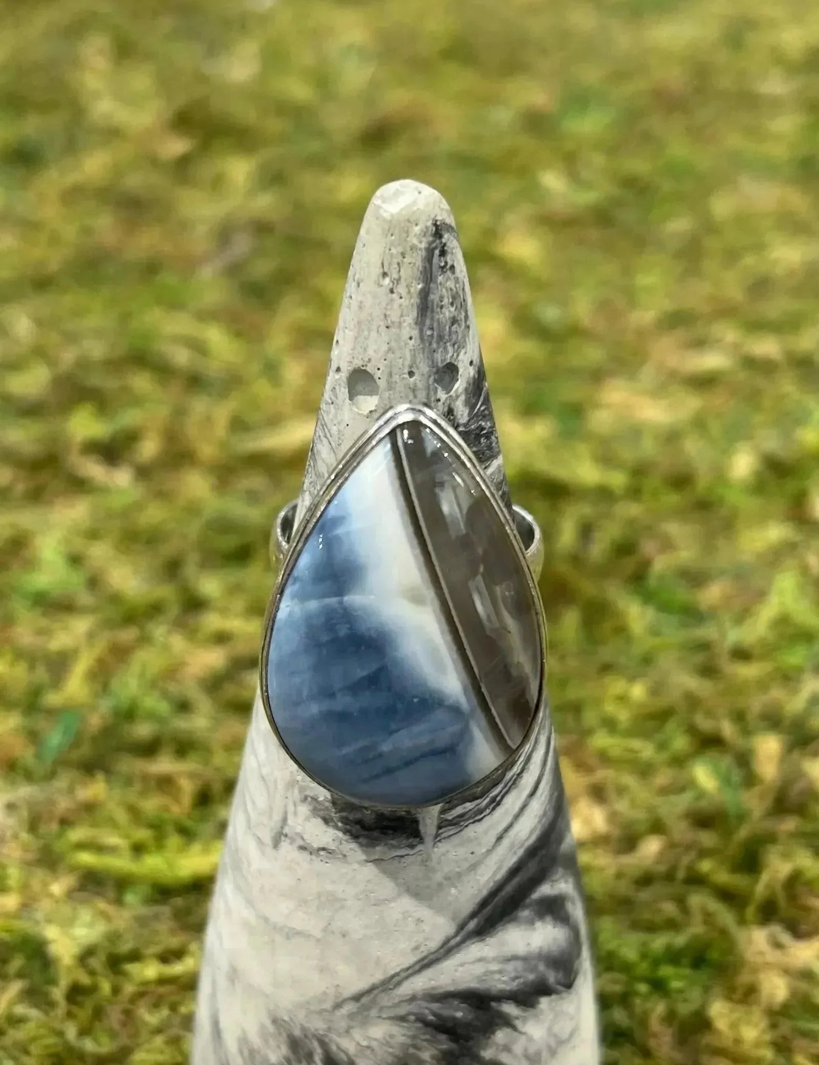 One of a Kind Blue Owyhee Opal Ring (Size 9.5) on Simply Obsessed