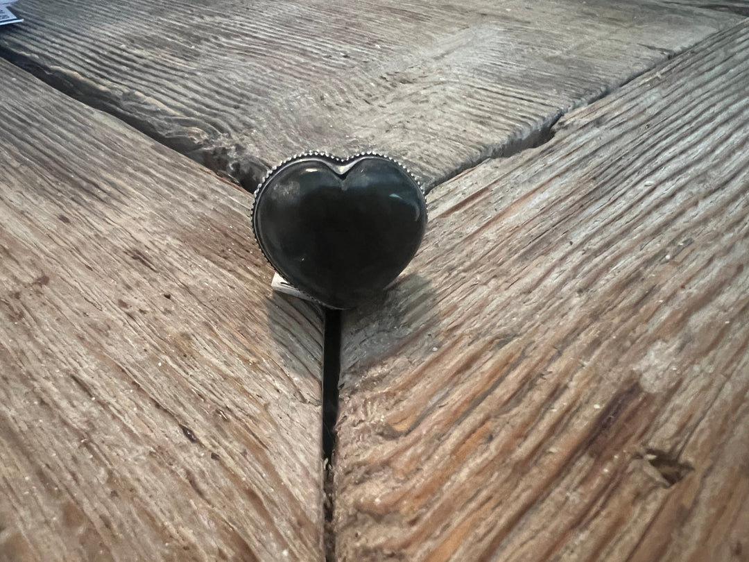 One of a Kind Labradorite Heart Turkish Silver Ring (Size 9) on Simply Obsessed