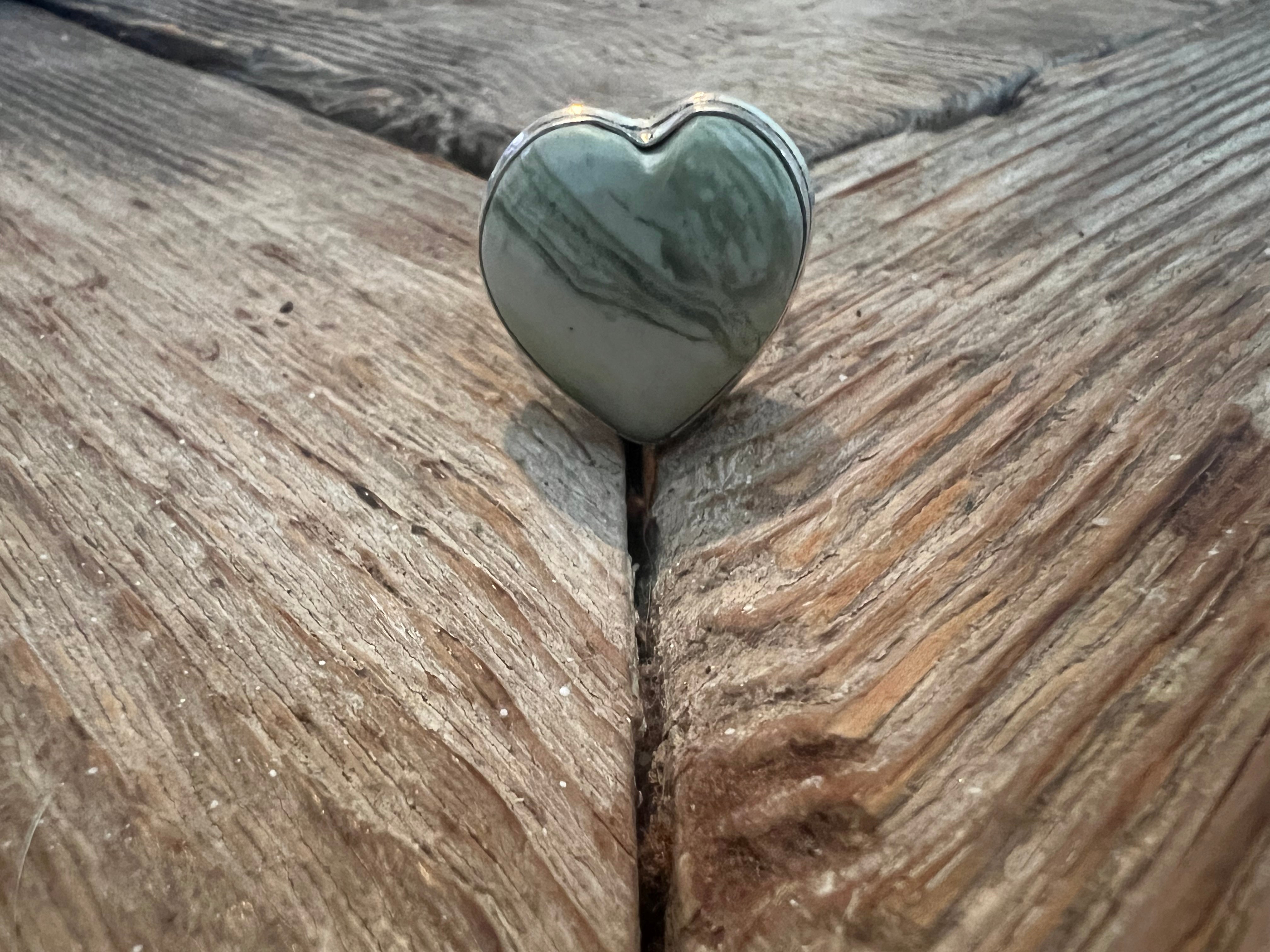 One of a Kind Larsonite Heart Turkish Silver Ring (Size 9.5) on Simply Obsessed