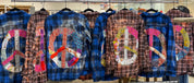 One of a Kind Stitched Peace Sign Flannel on Simply Obsessed