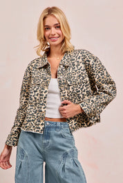 BiBi Leopard Double Pocket Jacket
