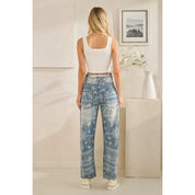 OLI + HALI Washed Paisley Patch Print Denim on Simply Obsessed