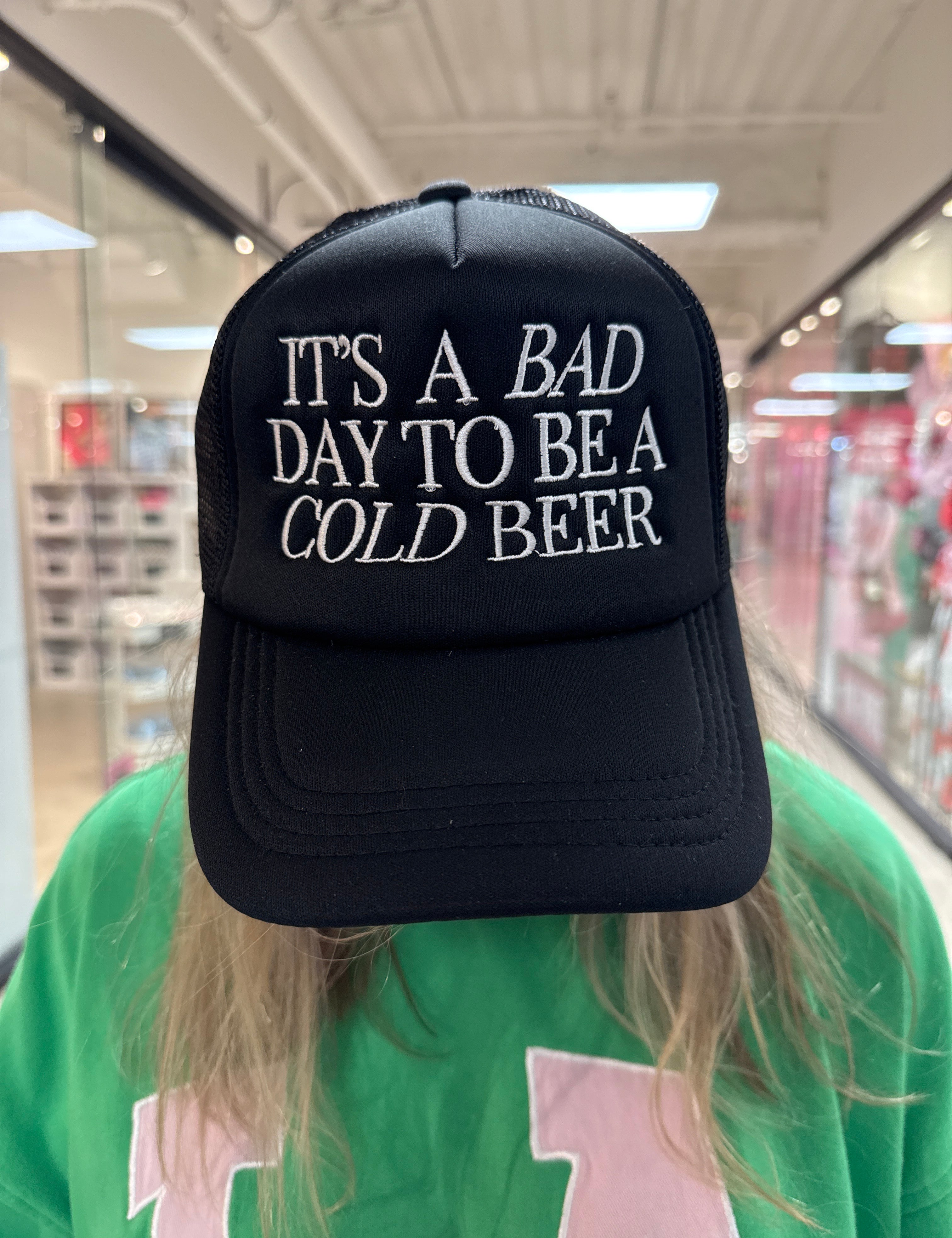 PANACHE Bad Day To Be A Cold Beer Trucker Hat - BLACK on Simply Obsessed