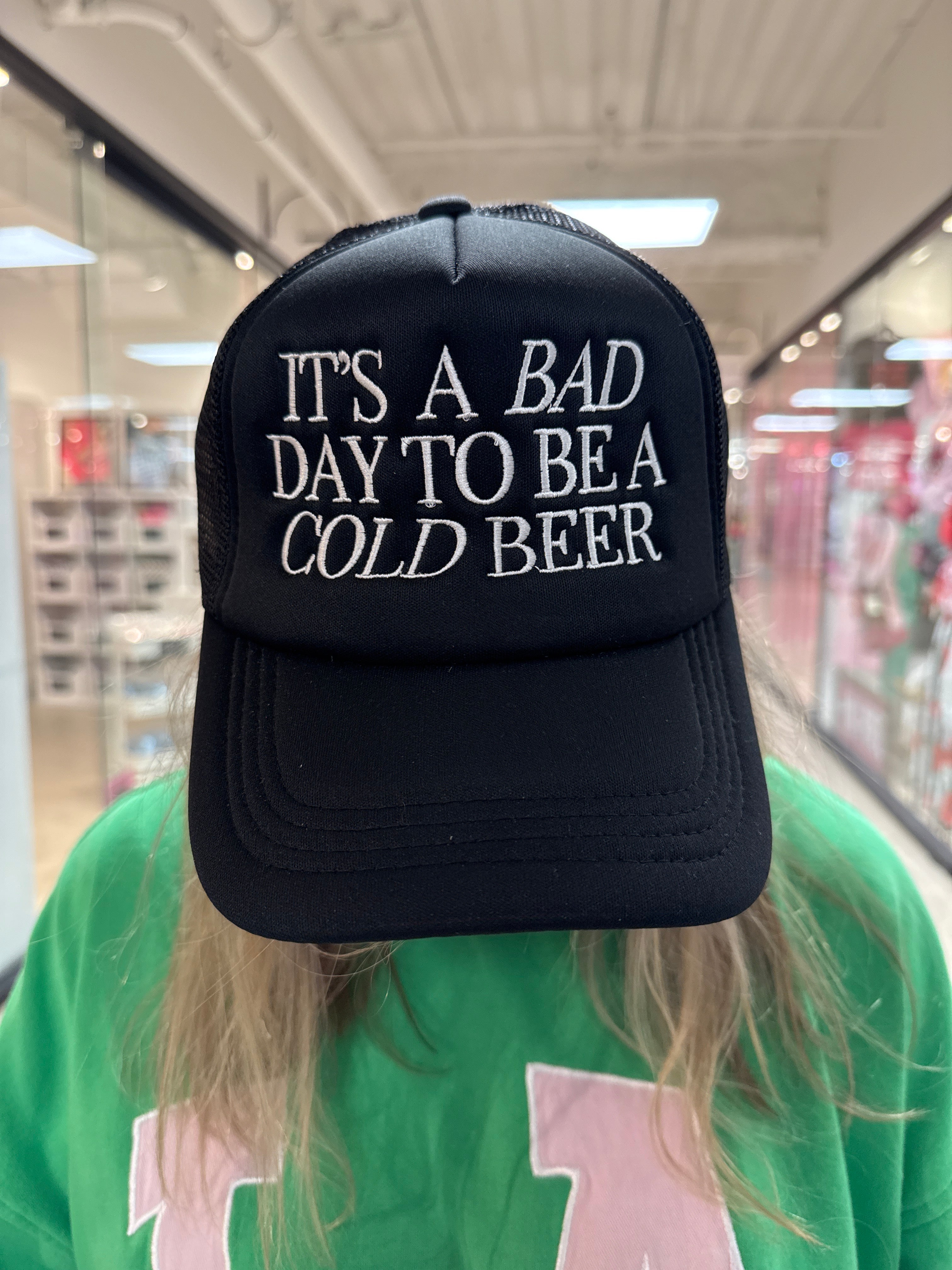 PANACHE Bad Day To Be A Cold Beer Trucker Hat - BLACK on Simply Obsessed