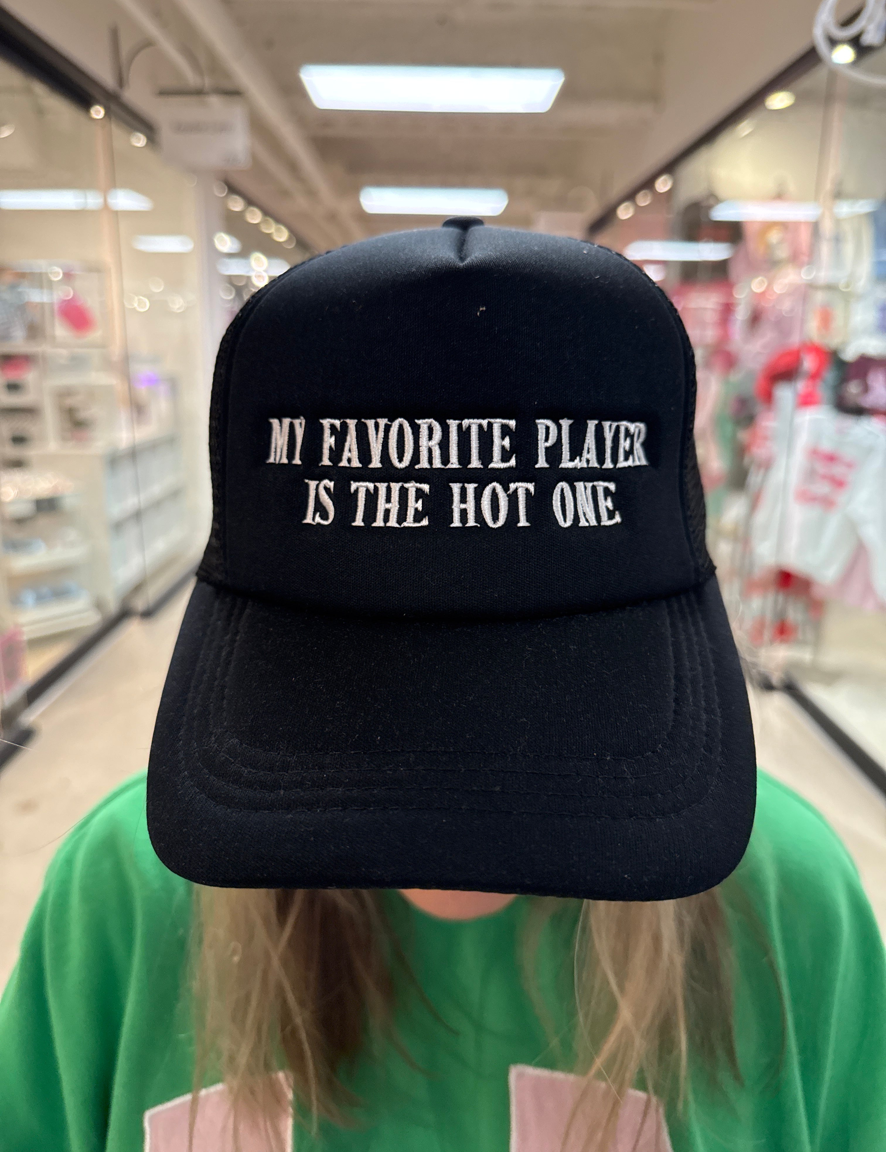 PANACHE Favorite Player is the Hot One Trucker Hat - BLACK on Simply Obsessed