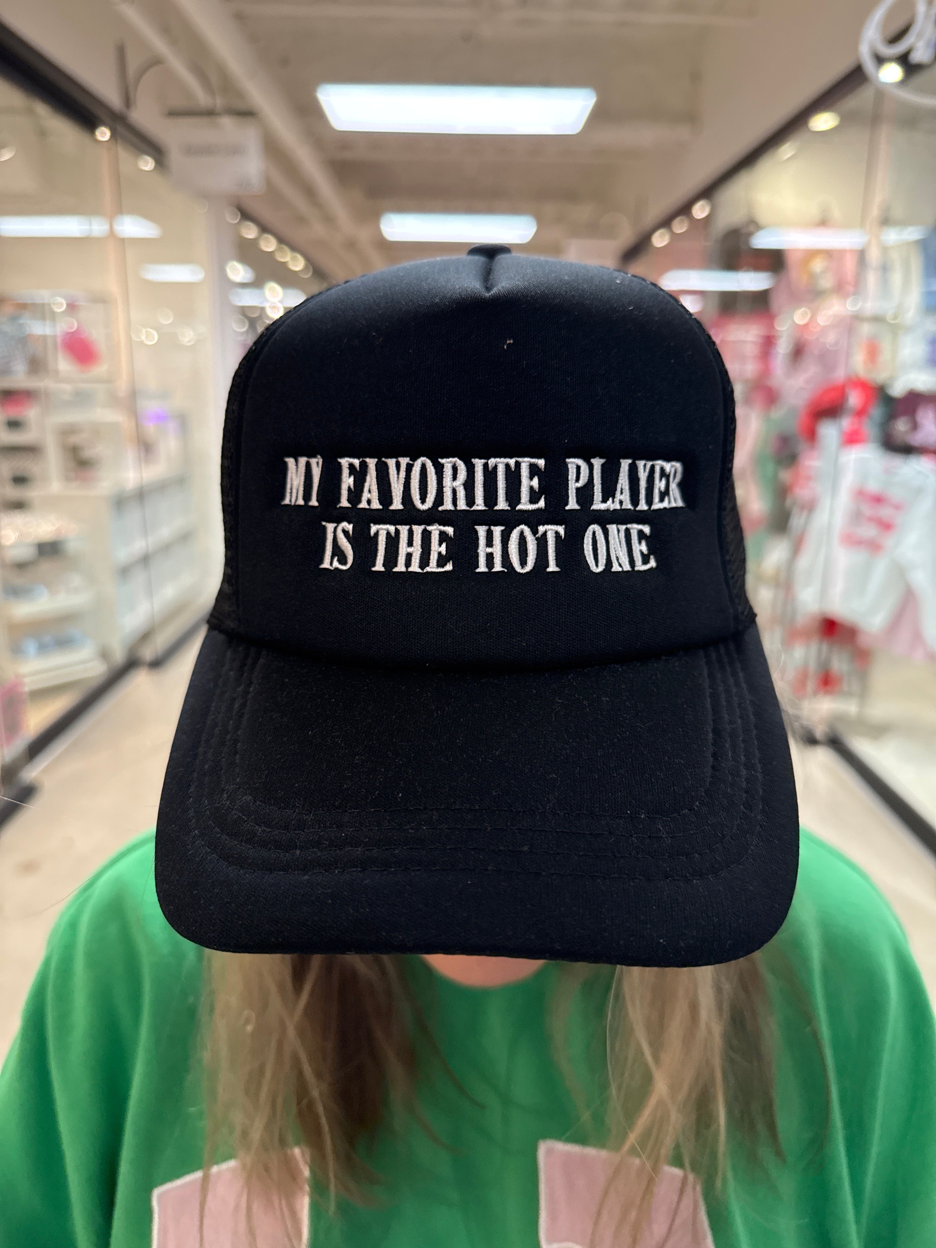 PANACHE Favorite Player is the Hot One Trucker Hat - BLACK on Simply Obsessed
