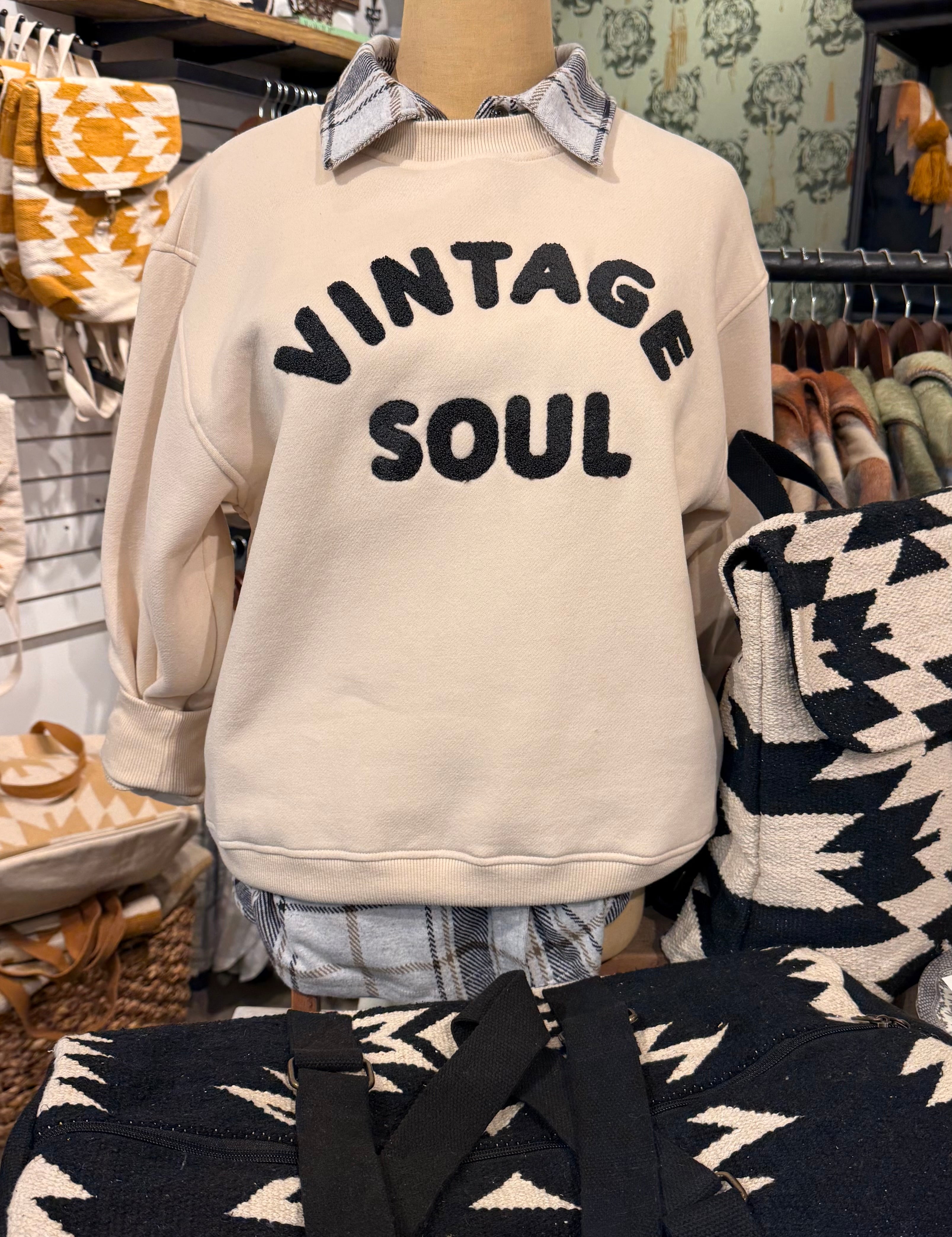 PANACHE Vintage Soul Sweatshirt - CREAM on Simply Obsessed