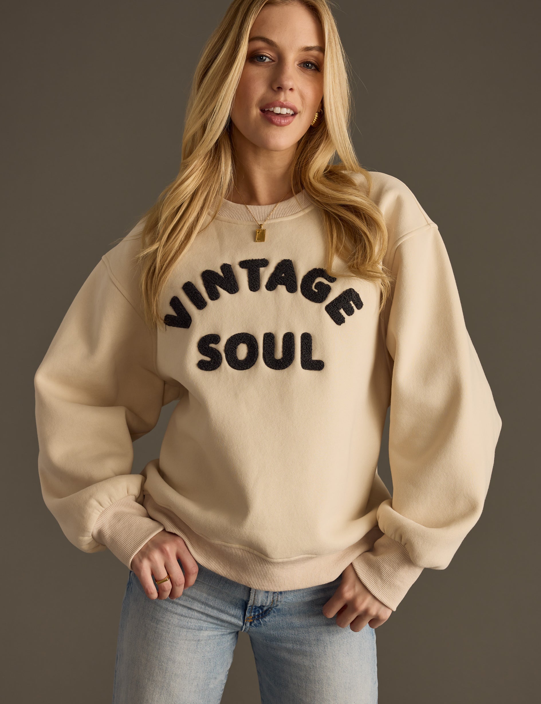 PANACHE Vintage Soul Sweatshirt - CREAM on Simply Obsessed