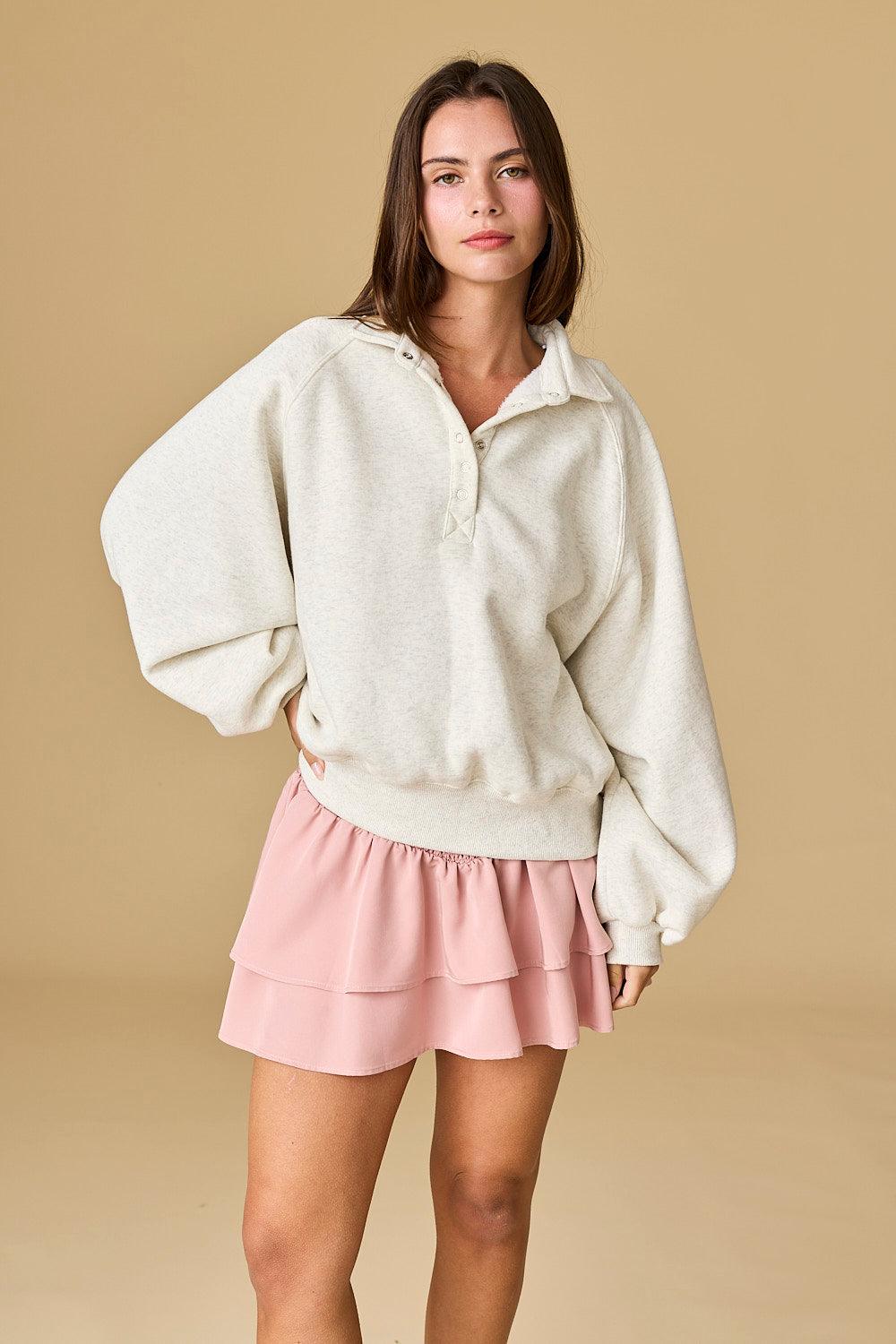 PAPERMOON Piper Snap Button Collared Sweater on Simply Obsessed