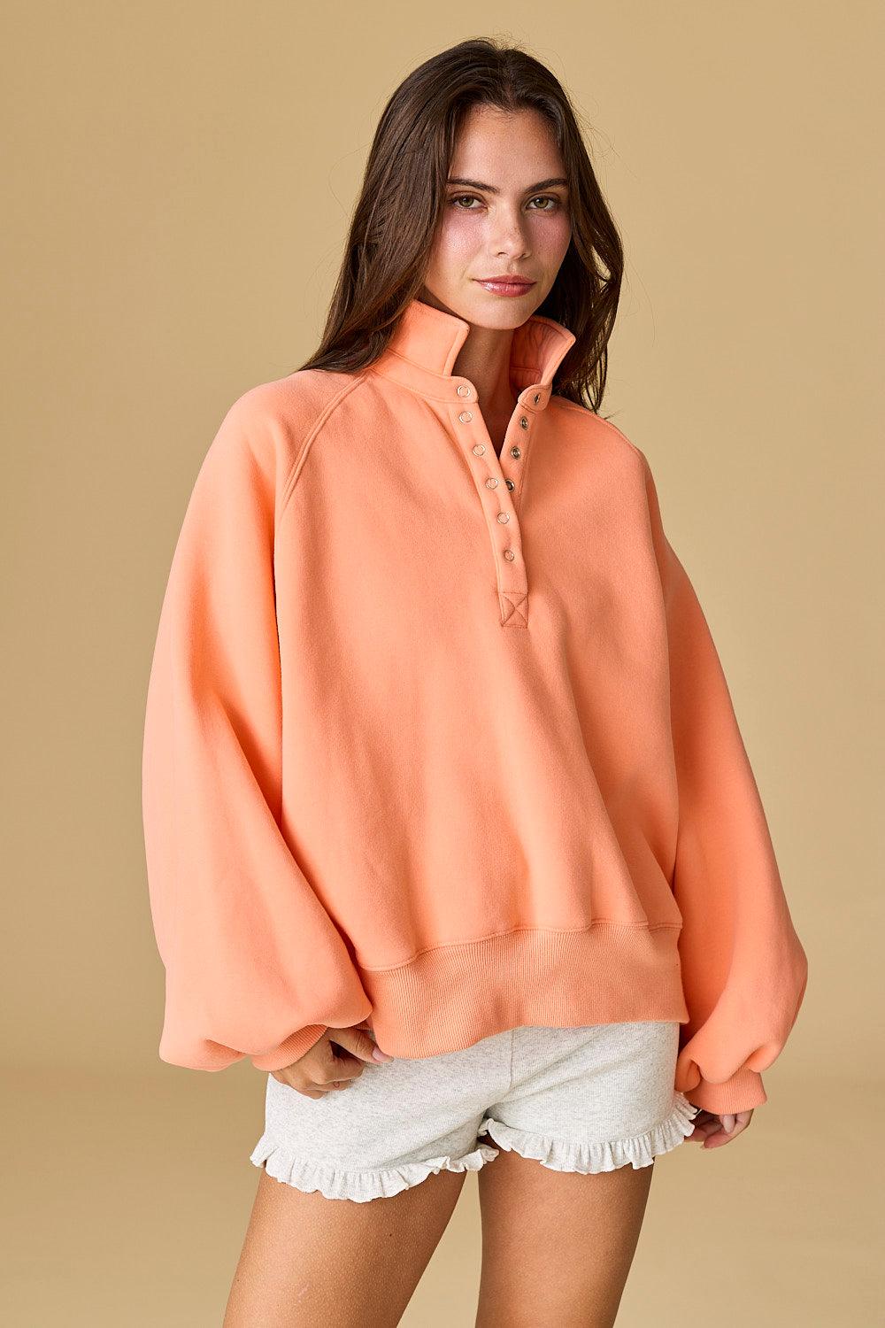 PAPERMOON Piper Snap Button Collared Sweatshirt on Simply Obsessed