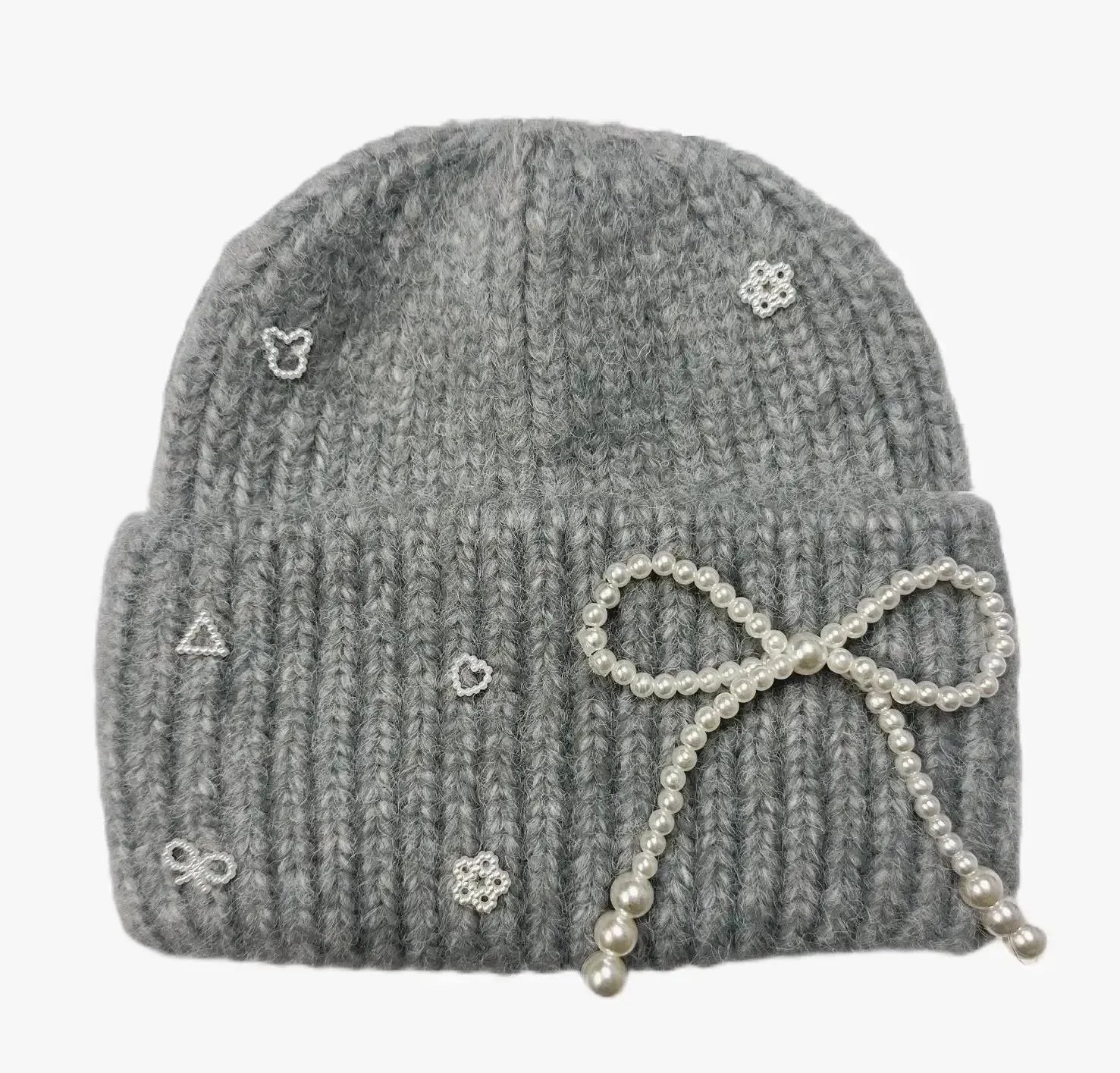 Pearl Bow Beanies on Simply Obsessed