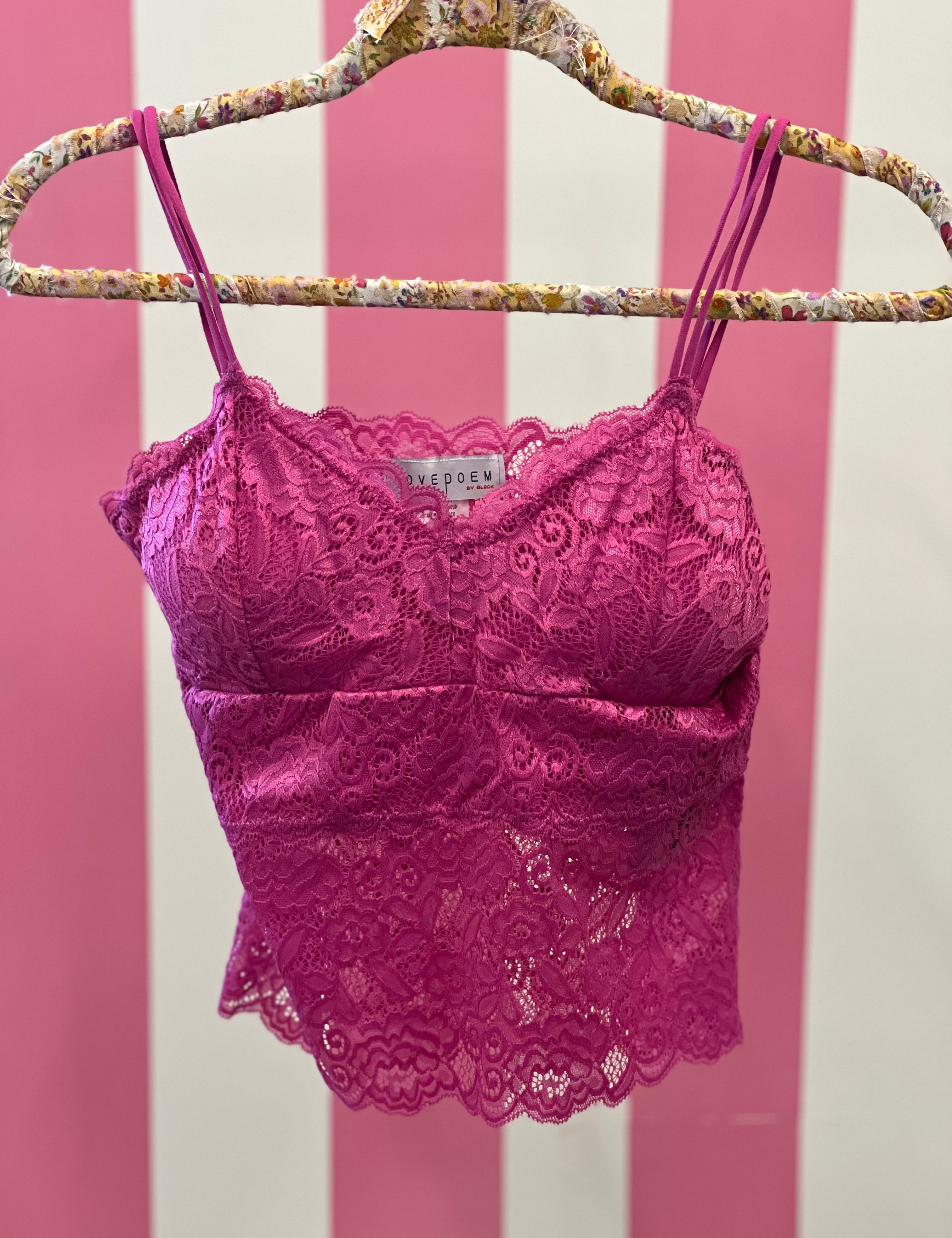 Pink Lace Bralette on Simply Obsessed