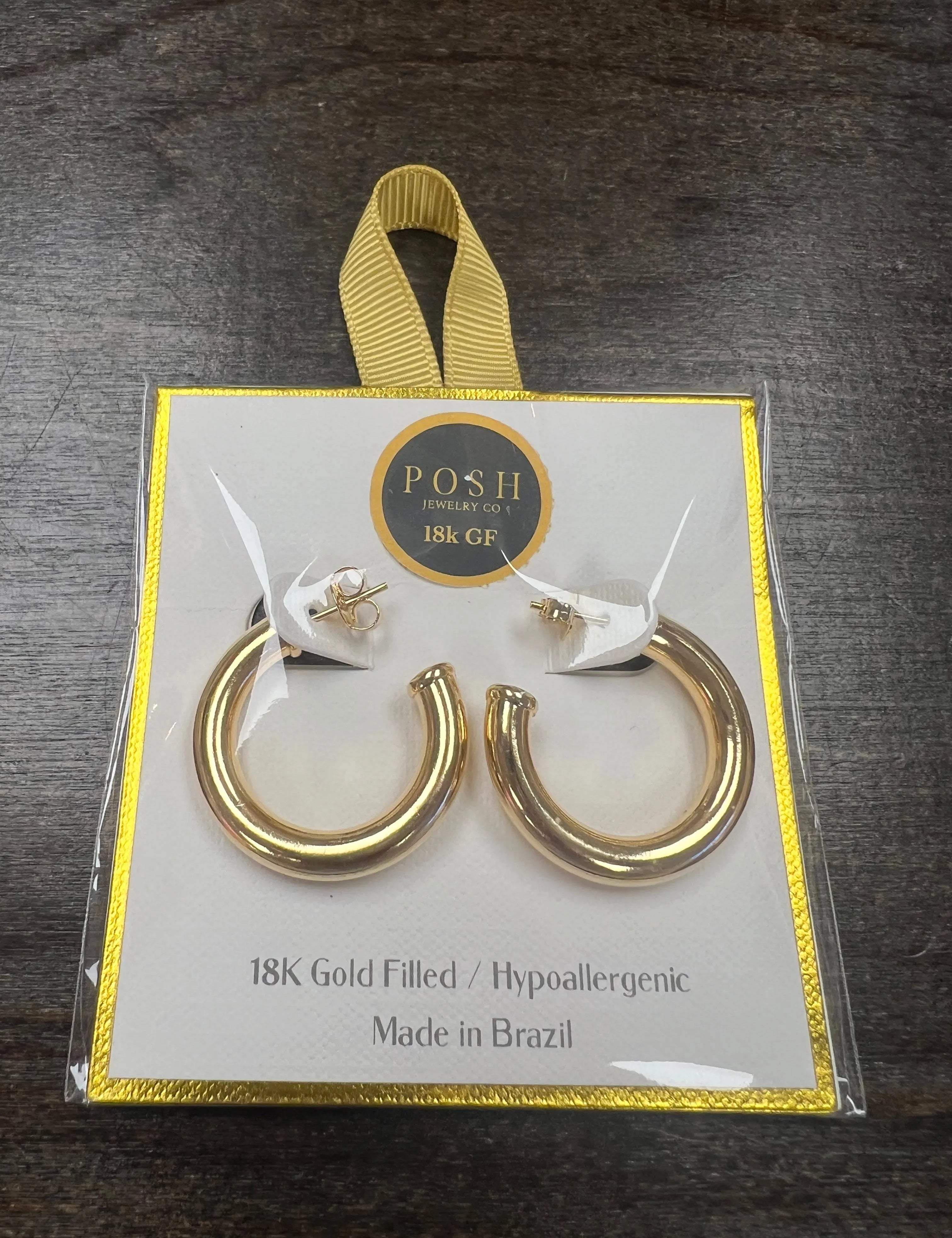 PINK PANACHE 18K Gold Hoops on Simply Obsessed