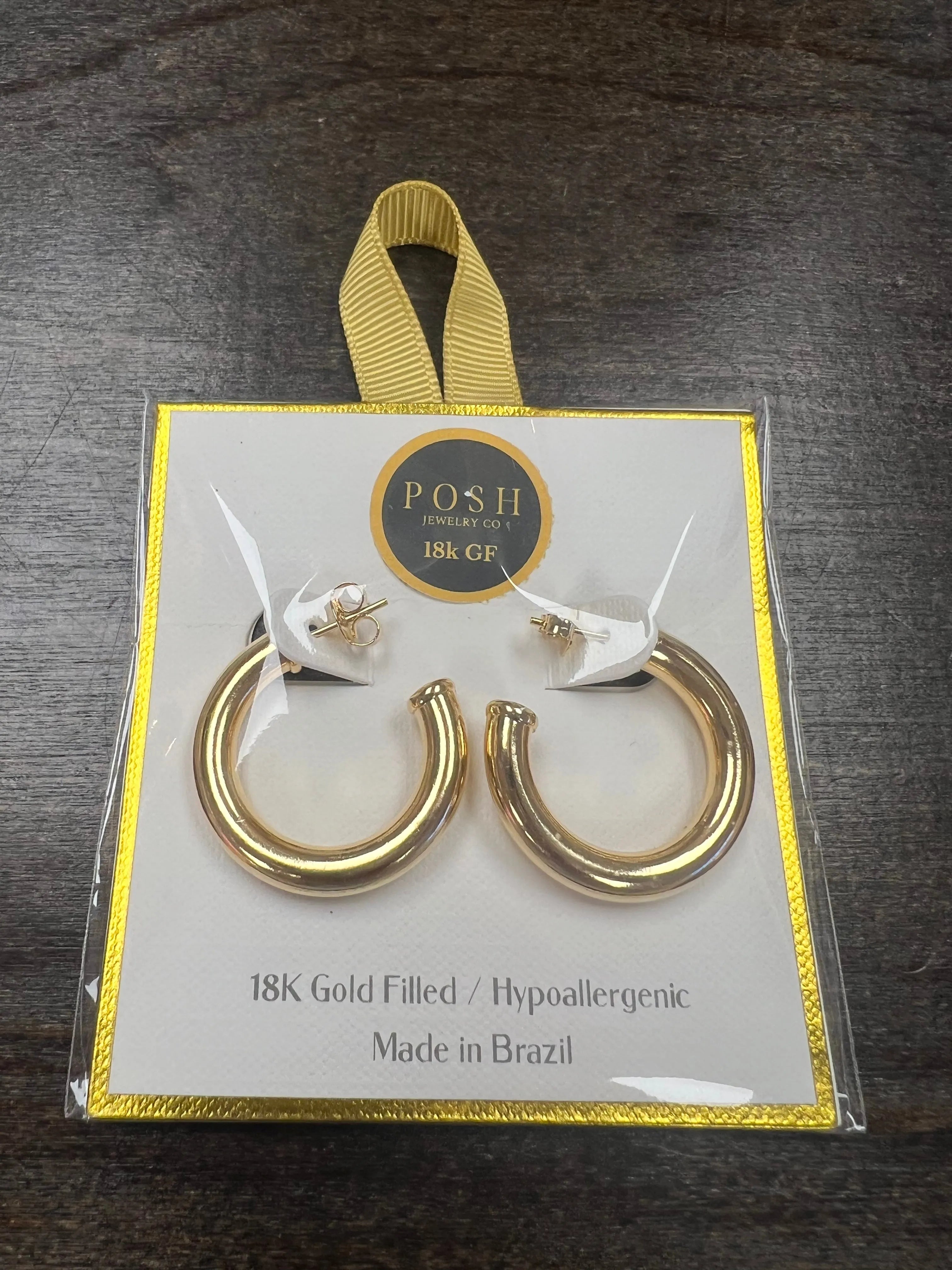 PINK PANACHE 18K Gold Hoops on Simply Obsessed