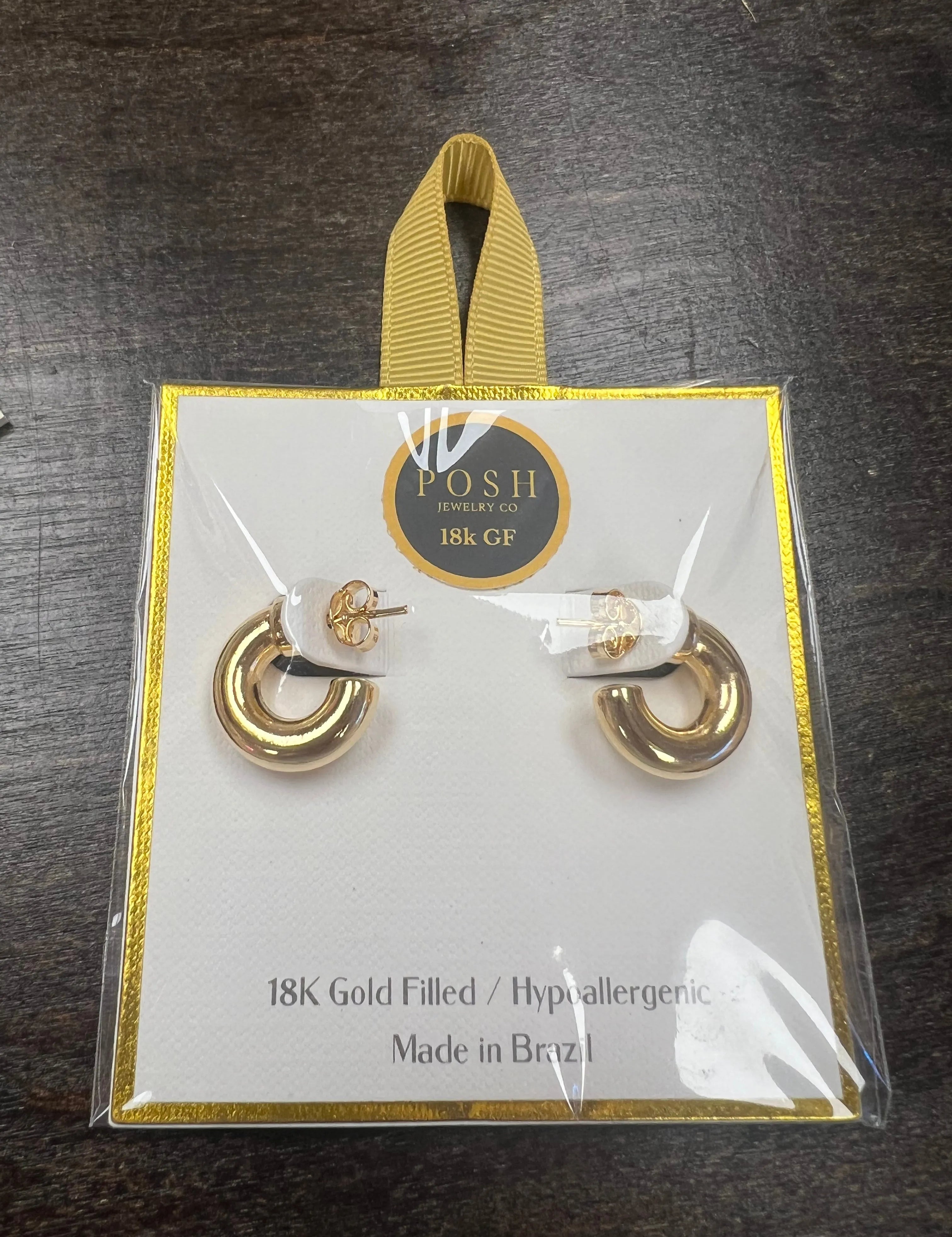 PINK PANACHE 18K Gold Small Hoops on Simply Obsessed