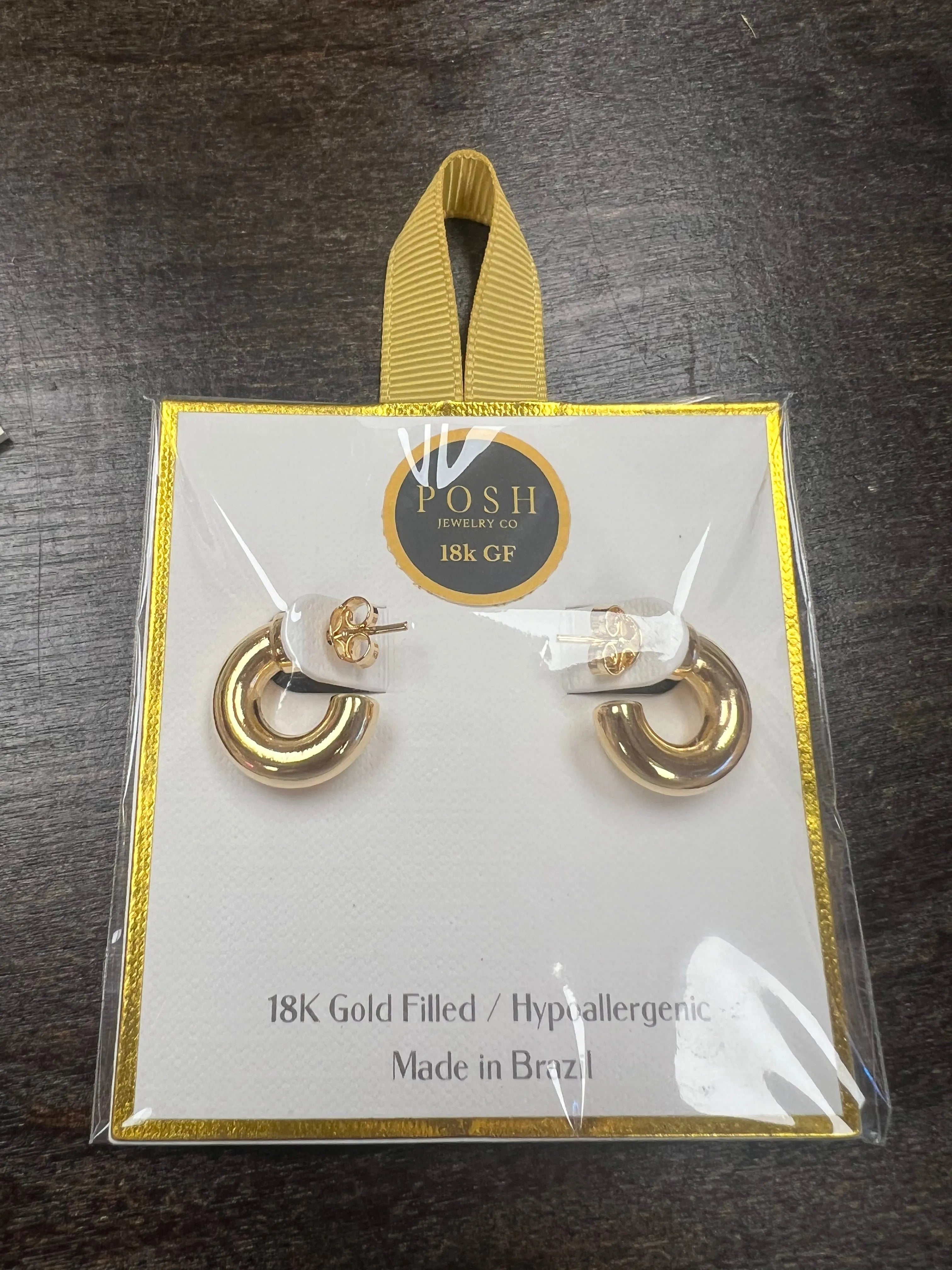 PINK PANACHE 18K Gold Small Hoops on Simply Obsessed