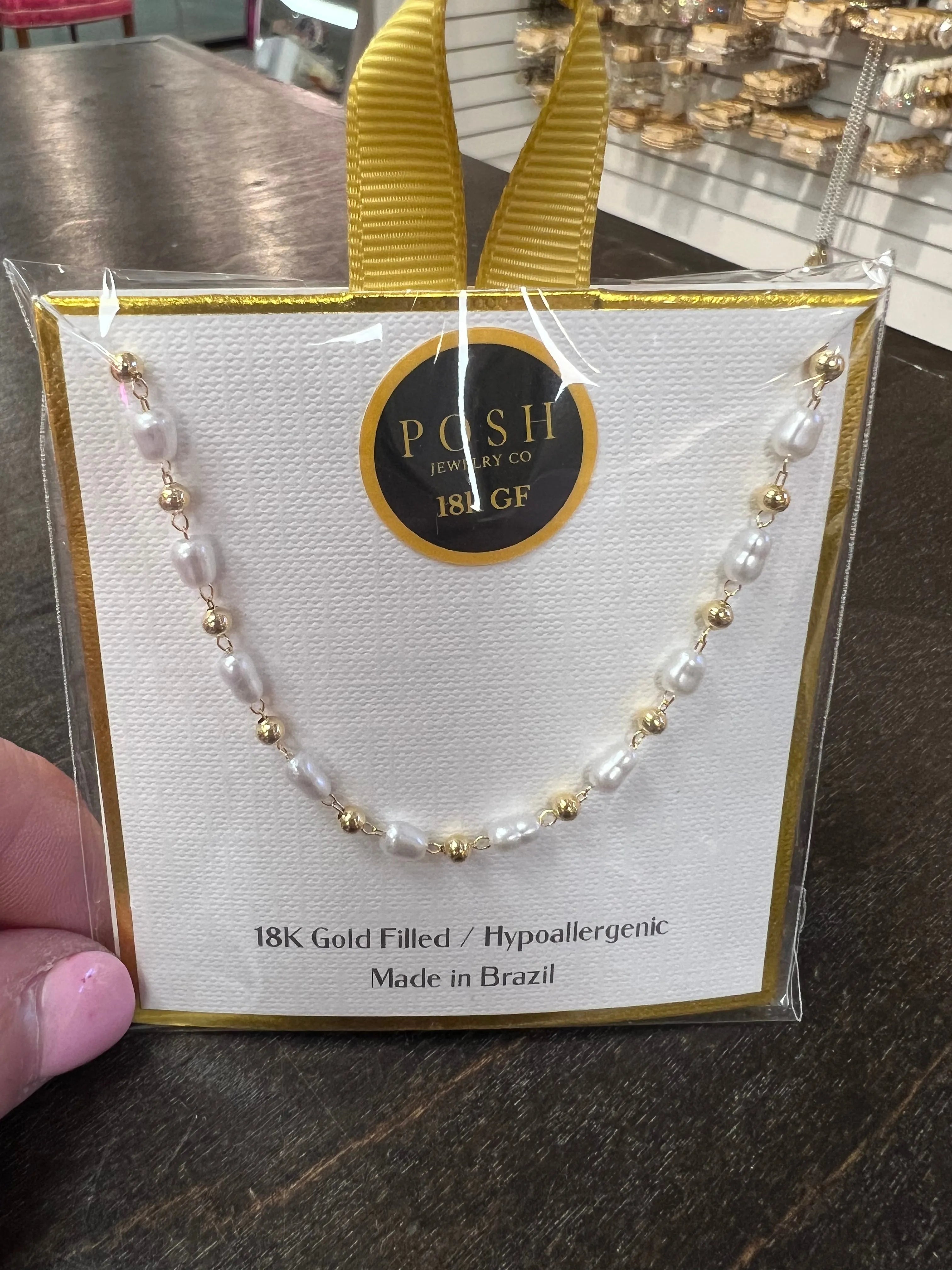 PINK PANACHE 18K Gold/Pearl Necklace on Simply Obsessed